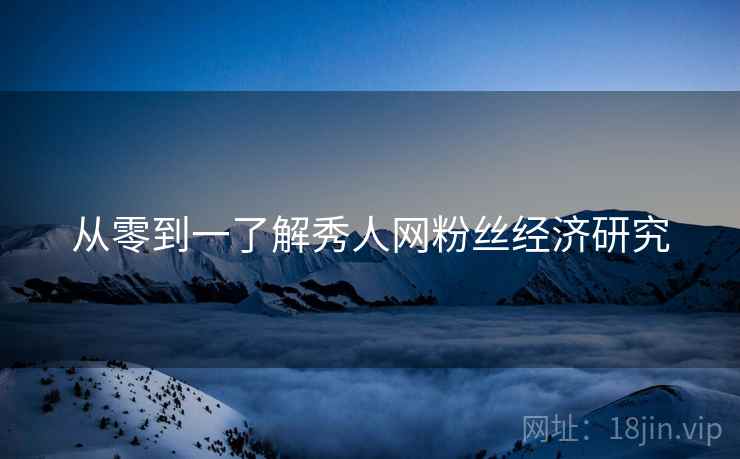 从零到一了解秀人网粉丝经济研究