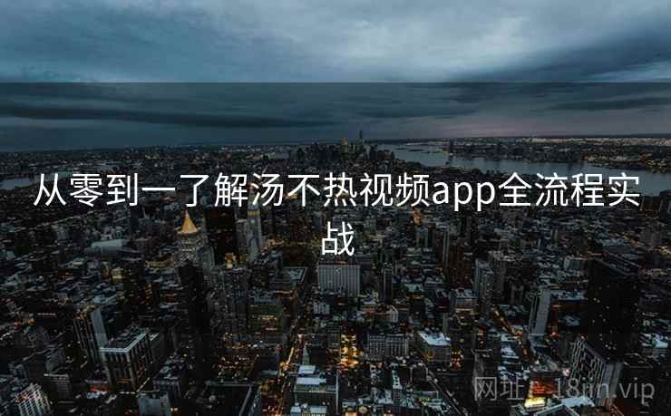 从零到一了解汤不热视频app全流程实战